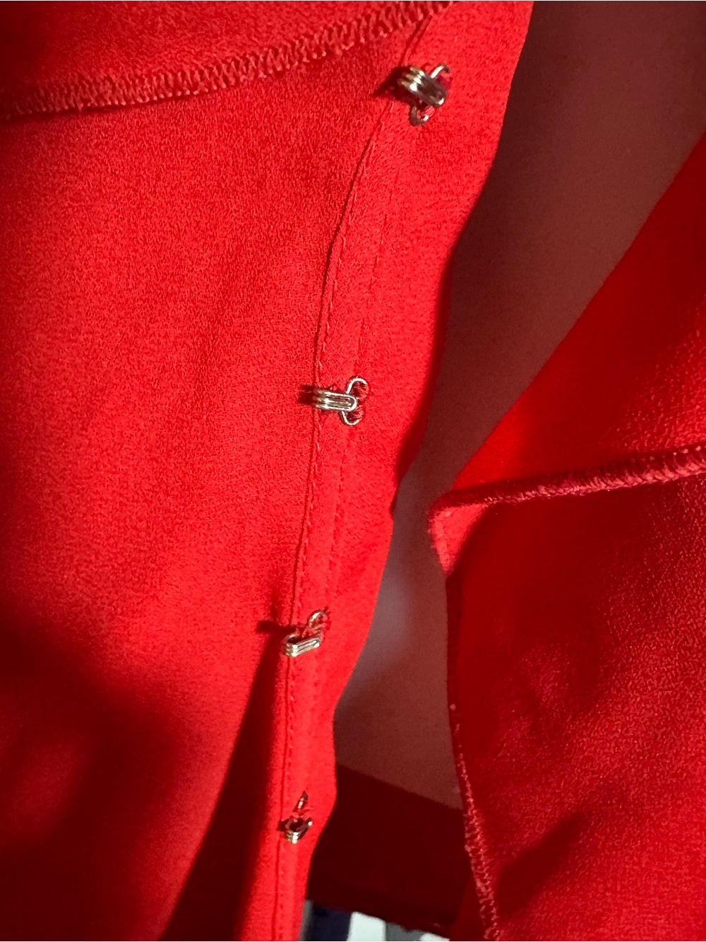 #189 Red Ruffle Front Blouse - Picture 3 of 5
